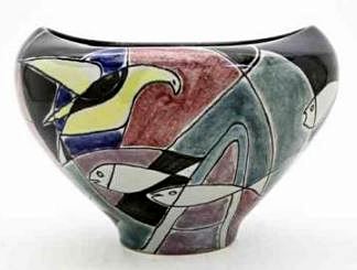 German Pottery Modernist Vase mid-20th century